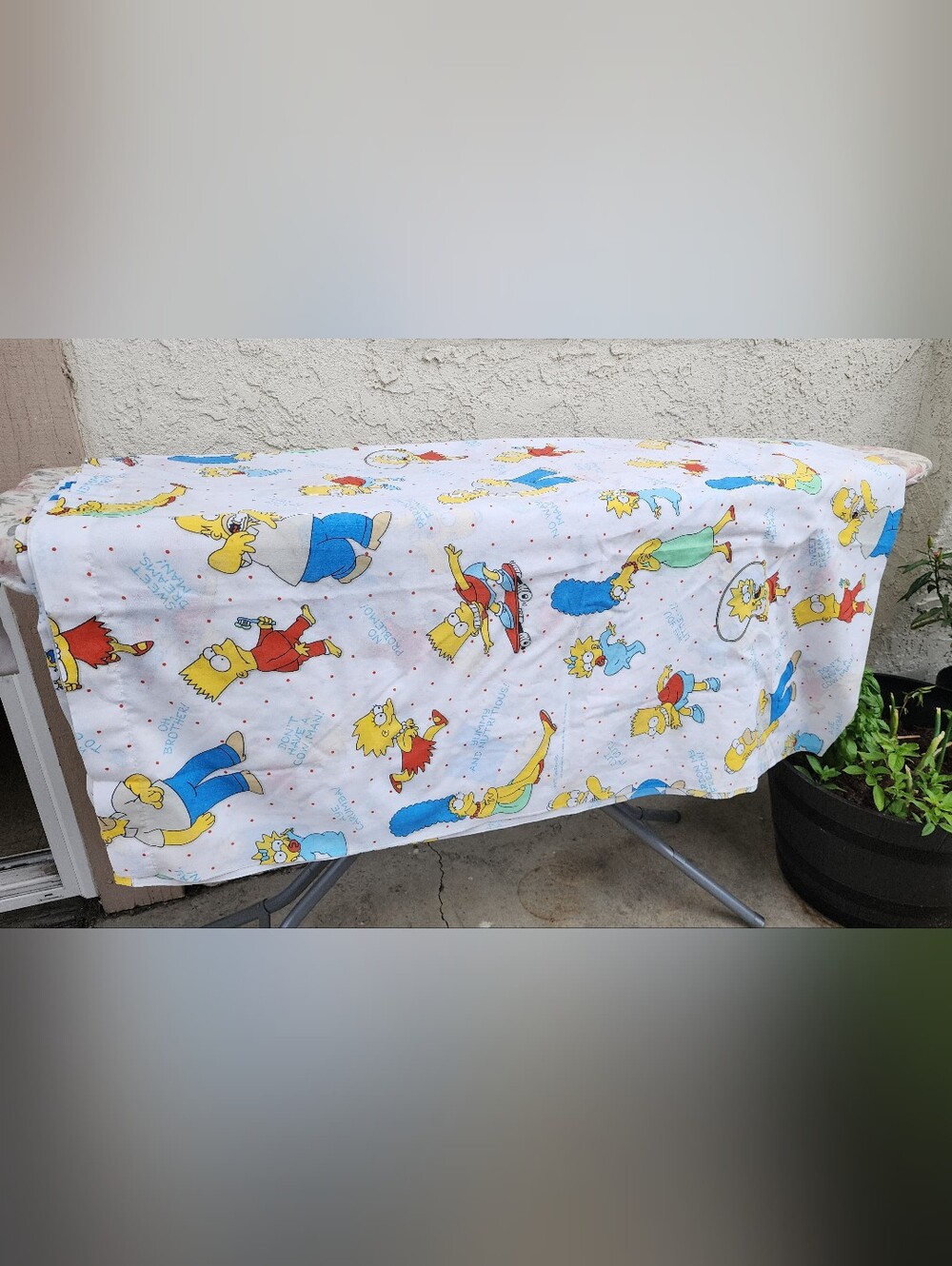 Vintage 1990 The Simpsons - Twin Flat Bed Sheet Only
